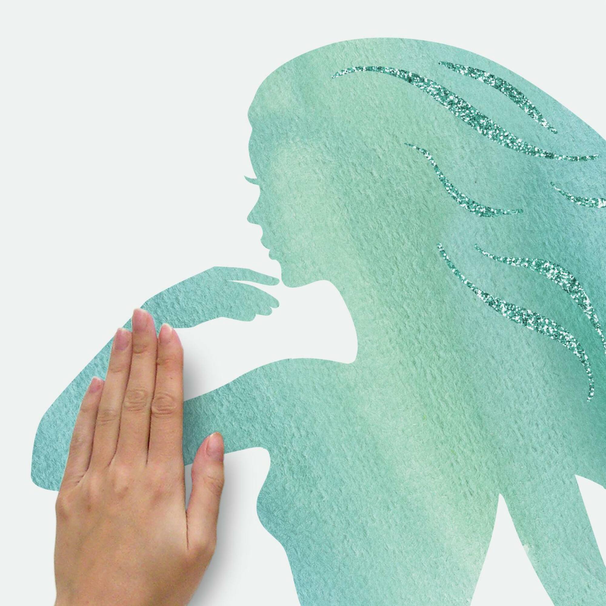 RoomMates Glitter Mermaid Peel & Stick Giant Wall Decals
